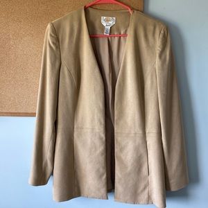 soft suede buttonless blazer